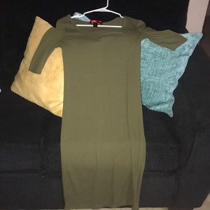 OLIVE GREEN, SKIN TIGHT NARROW DRESS